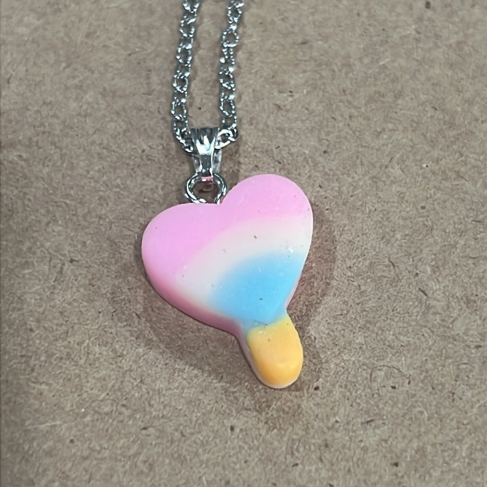 3/$30 Colorful Heart Pendant Necklace